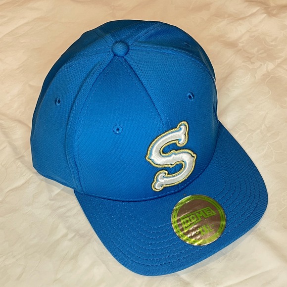 Seattle Mariners Dome‎ Headwear Flex-Fit Hat Blue Baseball Cap Embroidered Logo - Picture 1 of 7